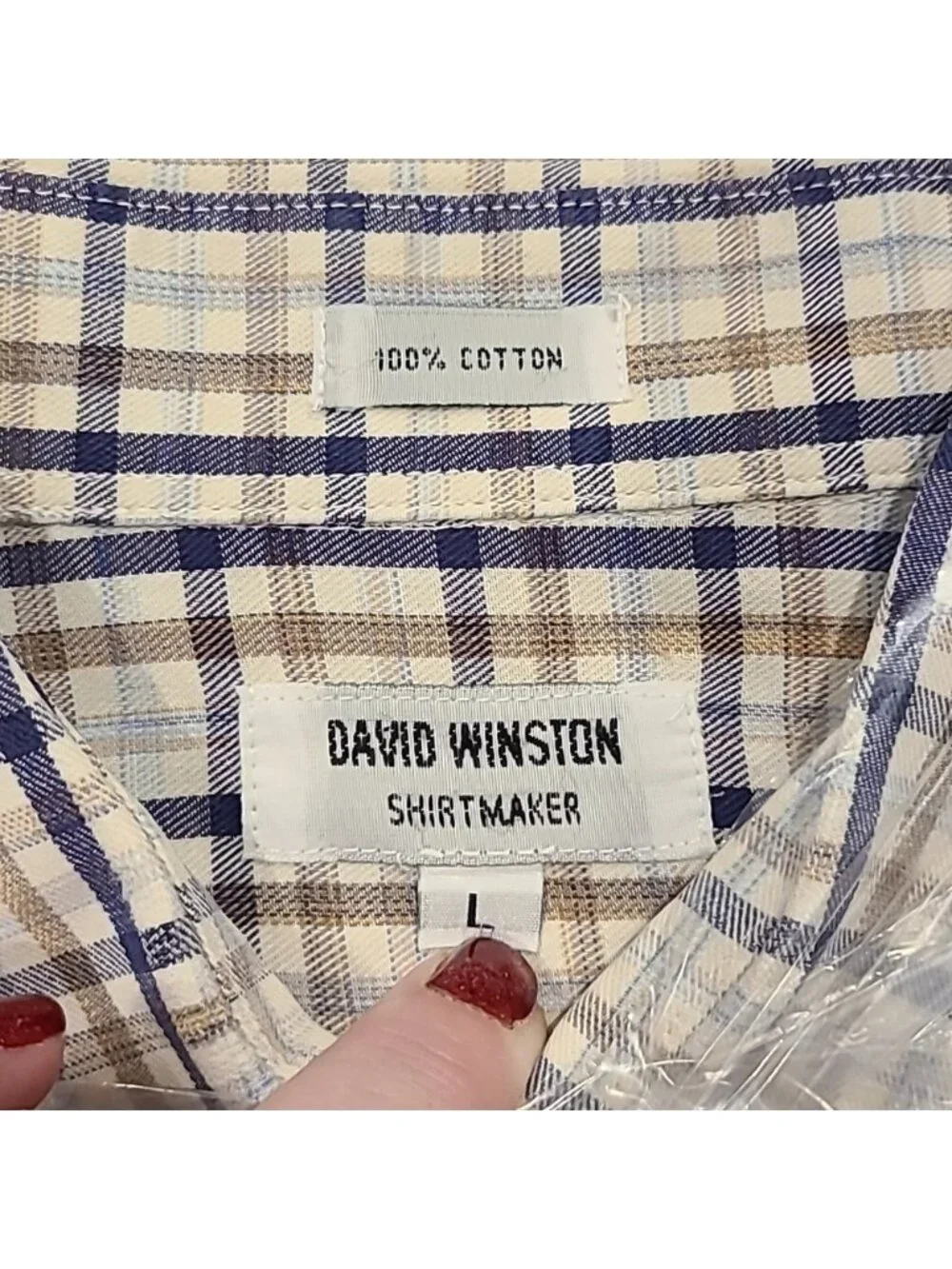 David Winston 100% cotton long sleeve dress shirt